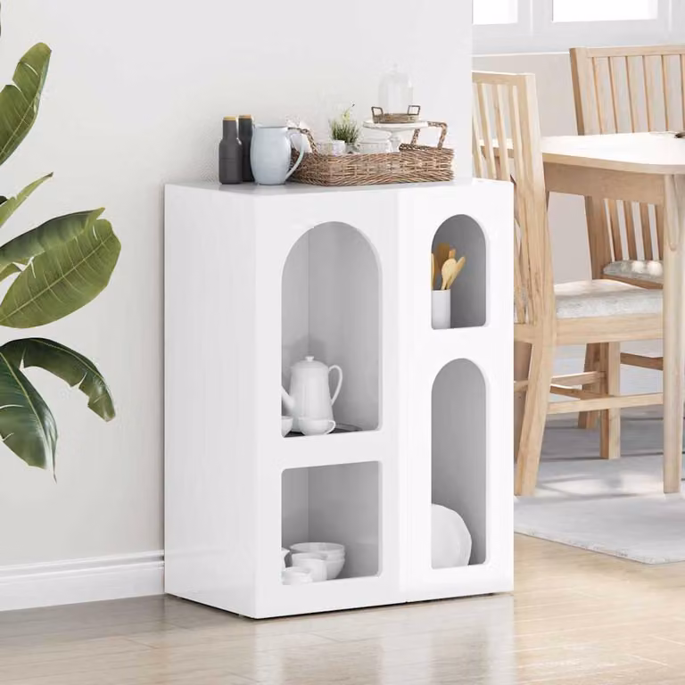 Credenza moderna vidaXL ELST in bianco lucido L: 59 cm, P: 35 cm, H: 80.5 cm