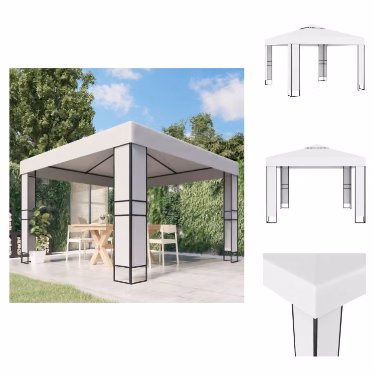 vidaXL Padiglione con doppio tetto 3 x 3 m bianco - Padiglioni e tende per feste
