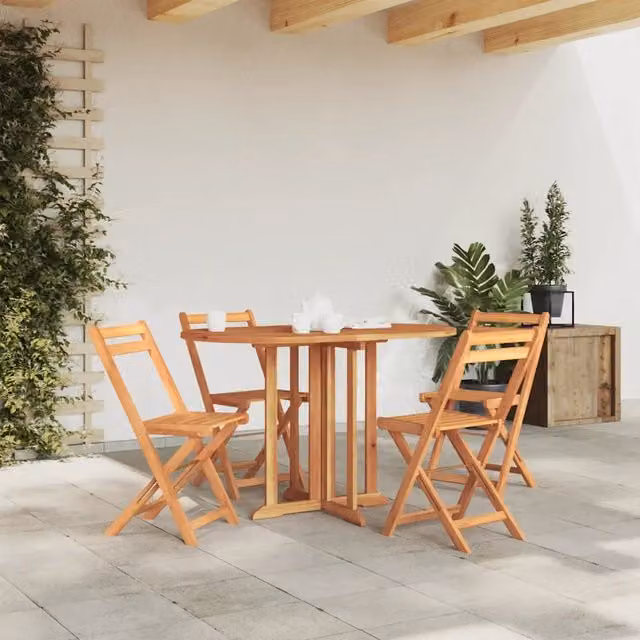 Tavolo rettangolare pieghevole con piano a farfalla vidaXL in legno di teak marrone L/P/H: 120 x 70 x 75 cm