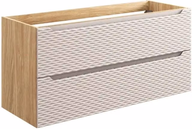 Mobile sottolavabo YOKA - Beige e rovere chiaro 120 cm