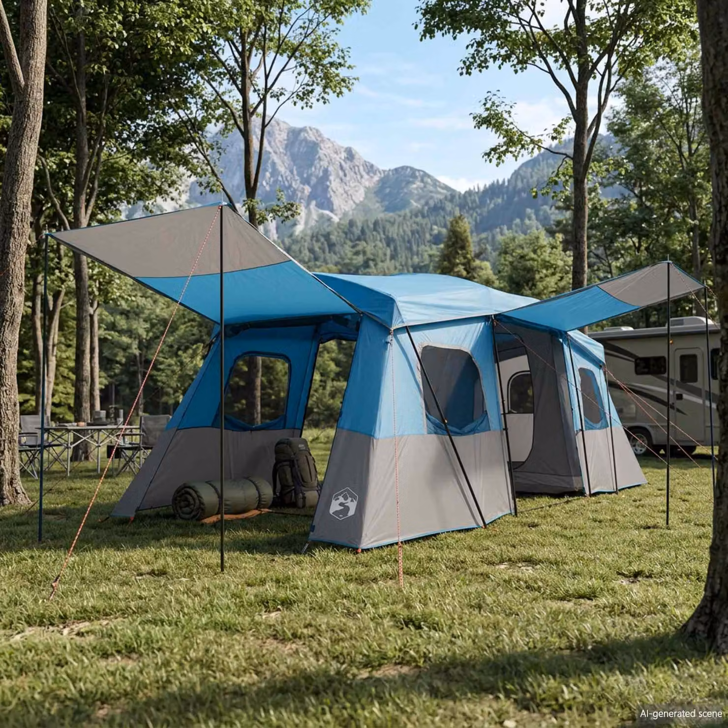 Tenda Istantanea Impermeabile vidaXL per 3 Persone, Blu