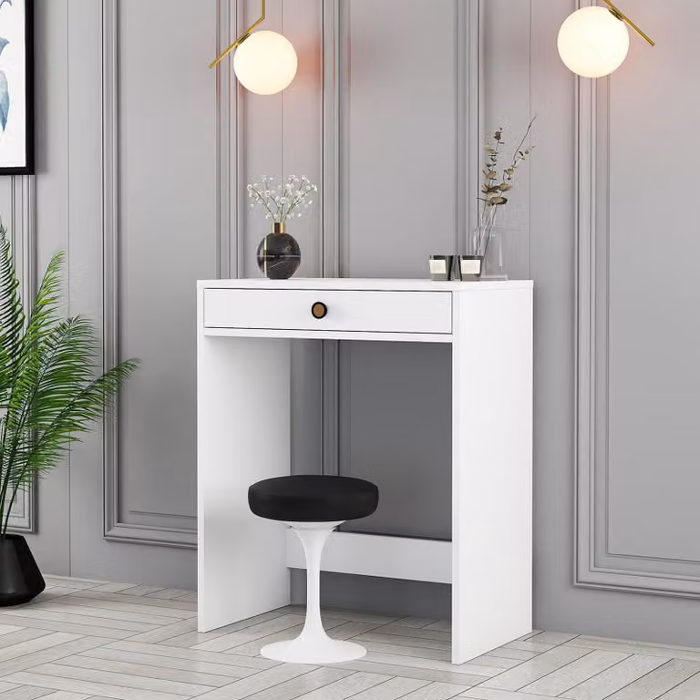 Carde - Toeletta, 70x85x40h cm Bianco, Specchio Incluso