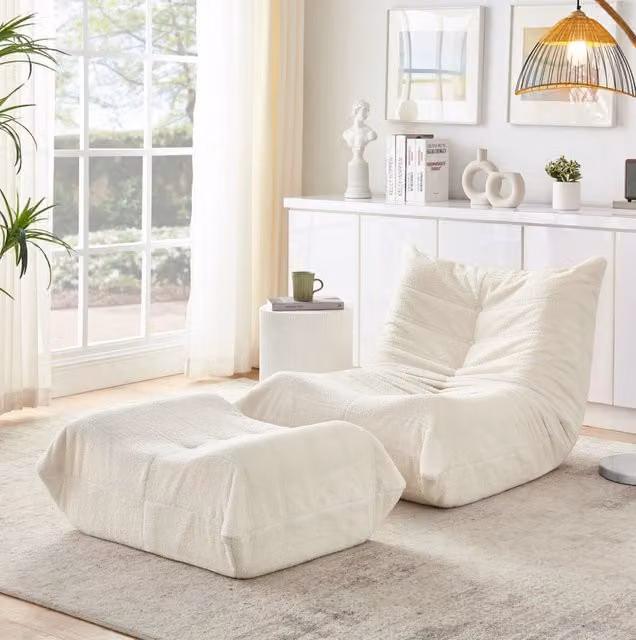 Poltrona sacco 112x105x59 cm per relax grigio scuro