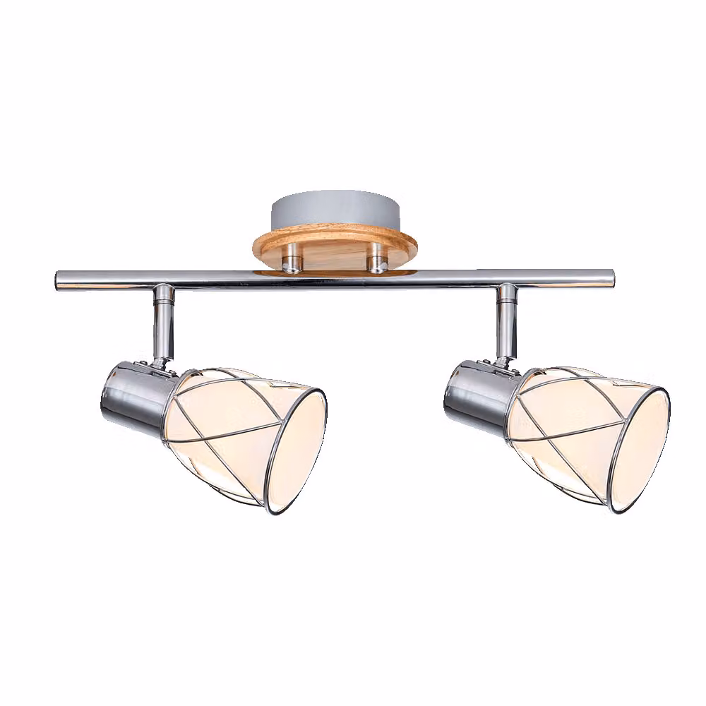 Plafoniera PADRE 2xE14/40W bianco/legno chiaro L: 300, L: 150, H: 200, attacco E14, dimmerabile