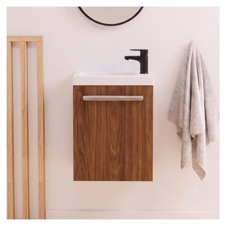 Set lavabo a parete Nevada con rubinetto nero