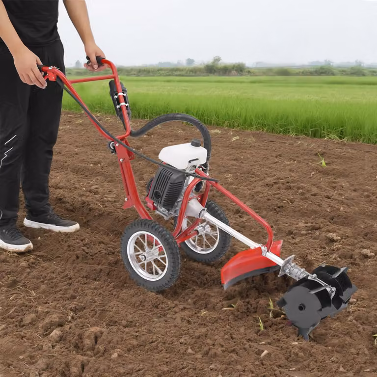 Motori a benzina da 63 cc - Frantoi per giardino con ruote e avviamento a strappo