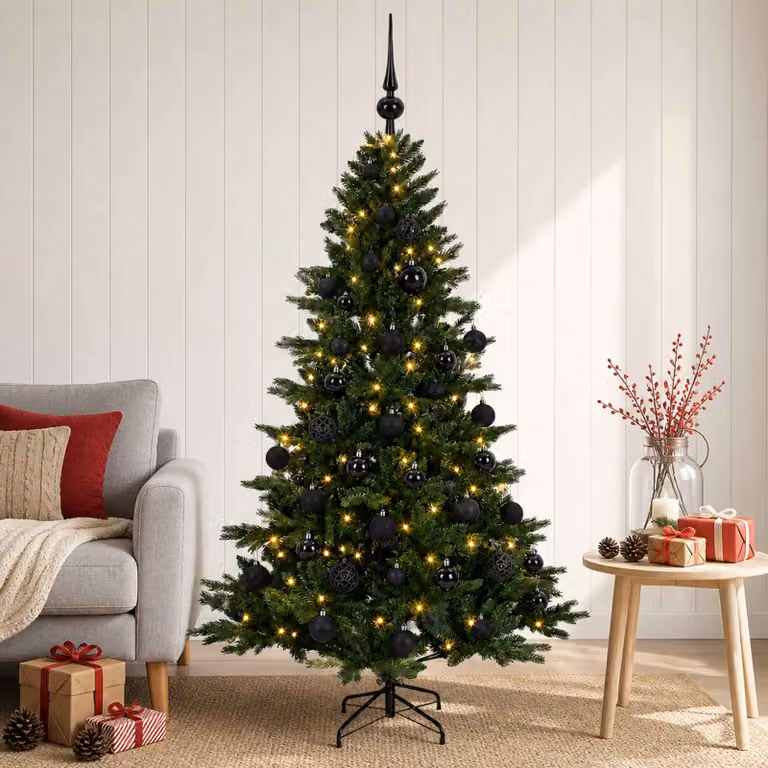 vidaXL Albero di Natale artificiale con palline 150 cm 150 LED