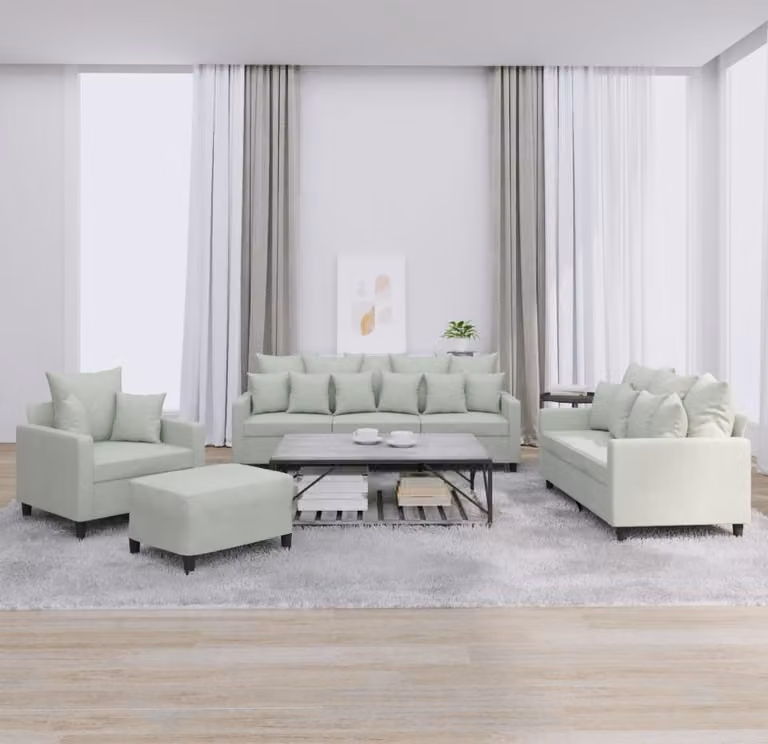 Maison Exclusive - Set divano 4 pezzi con cuscini in velluto grigio chiaro