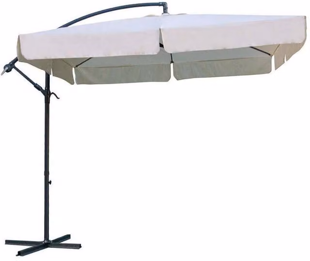 Ombrellone da giardino decentrato GIORDANOSHOP in acciaio beige 2,5 x 2,5 m
