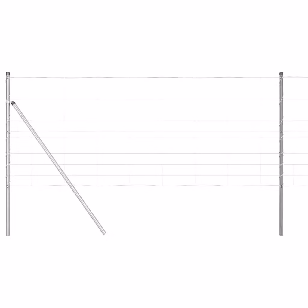 Recinzione metallica saldata vidaXL argentata per fissaggio a terra, L: 100 cm, H: 50 cm – 2