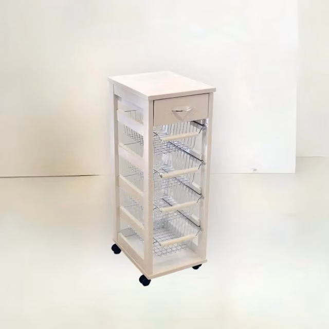 Carrello salvaspazio IPERBRIKO bianco per cucina L: 84 cm, P: 39 cm, H: 29 cm