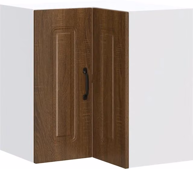 Armadio pensile ad angolo per cucina Kalmar 57 x 57 x 60 cm ampio spazio di archiviazione stile moderno in legno ingegnerizzato rovere marrone 02_0050029
