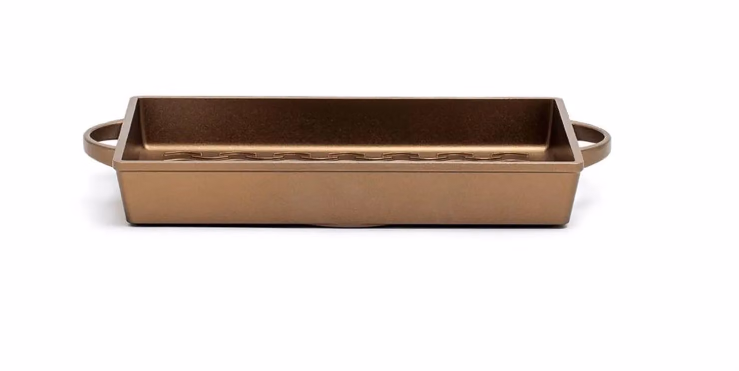 Grill rettangolare in alluminio pressofuso antiaderente per induzione, con maniglie, linea K360, dim. 25x35cm