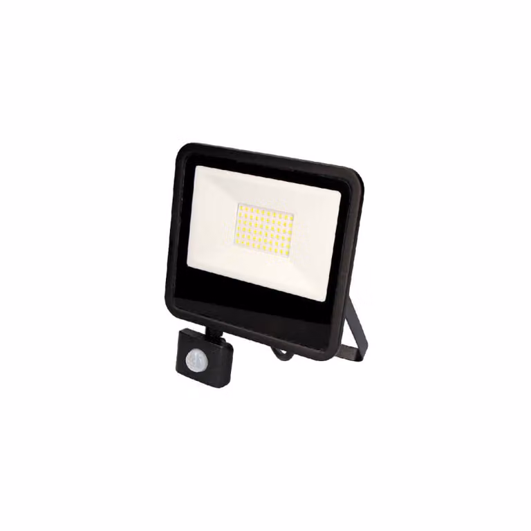 faretto led 50w 4000lm 6400k luce fredda con sensore di presenza 23,8x4,5x19,2cm edm