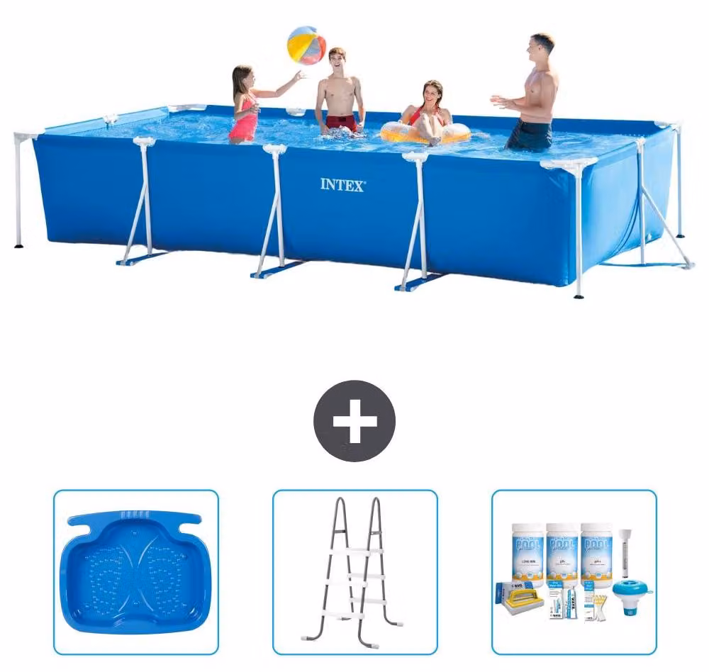 Piscina fuori terra rettangolare - 450x220x84 cm - Struttura in 4 parti - Modello S22363