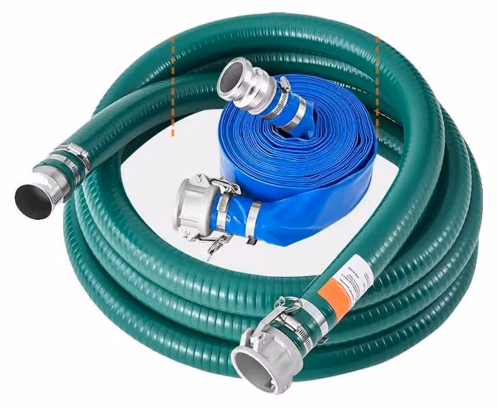 Set di tubi per l'acqua, PVC resistente, diverse lunghezze, 2 pollici x 50 piedi