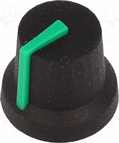 2 manopole rotative in gomma, marca Kuntoff, con indicatore, albero di diametro 6 mm, colore nero, modello CL170847CR