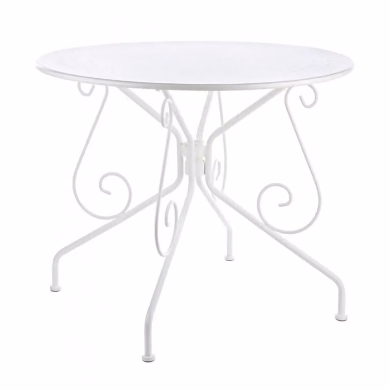 Tavolo ETIENNE in acciaio bianco Ø90 cm