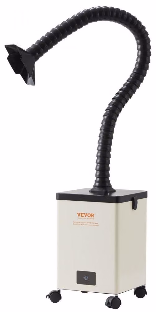 Aspiratore da banco per saldatura - Potenza: 150 W - Flusso d'aria: 332 m³/ora - Filtro a 3 stadi - Compatto e silenzioso - Ideale per lavori di saldatura e brasatura