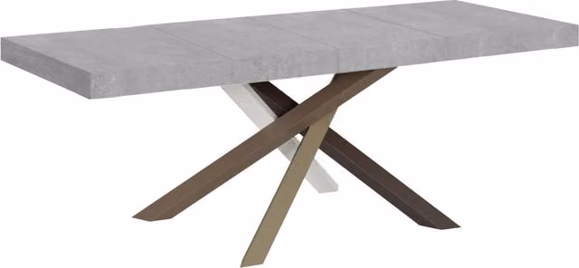Tavolo allungabile Volta Premium con telaio 4/C in finitura cemento grigio, L/P/H: 90 x 200/460 cm