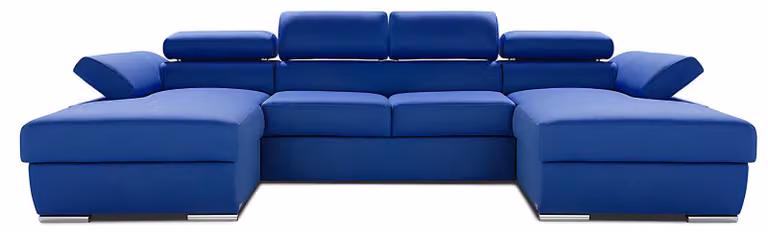 Wohnlandschaft Bettfunktion Ecksofa Stoff U-Form Couch Design Polster Textil Eck