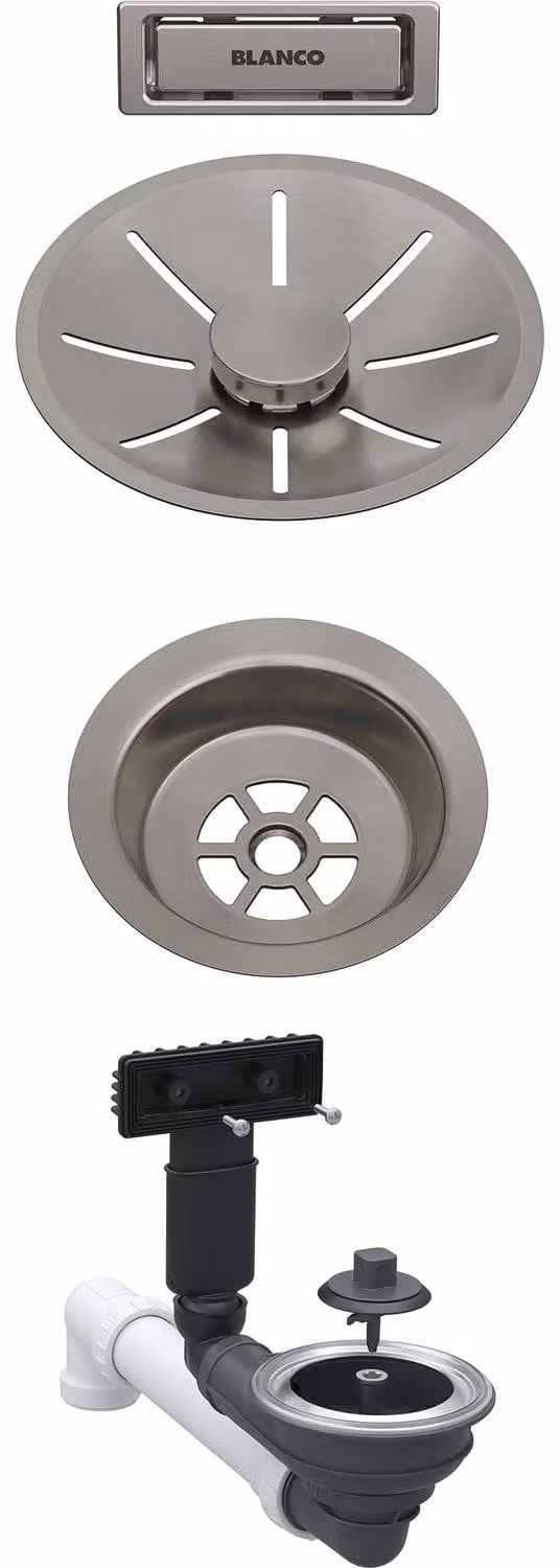 Set di accessori per scarico a pavimento, colore bianco, modello InFino senza comando a distanza, finitura platino satinato, codice prodotto 207425