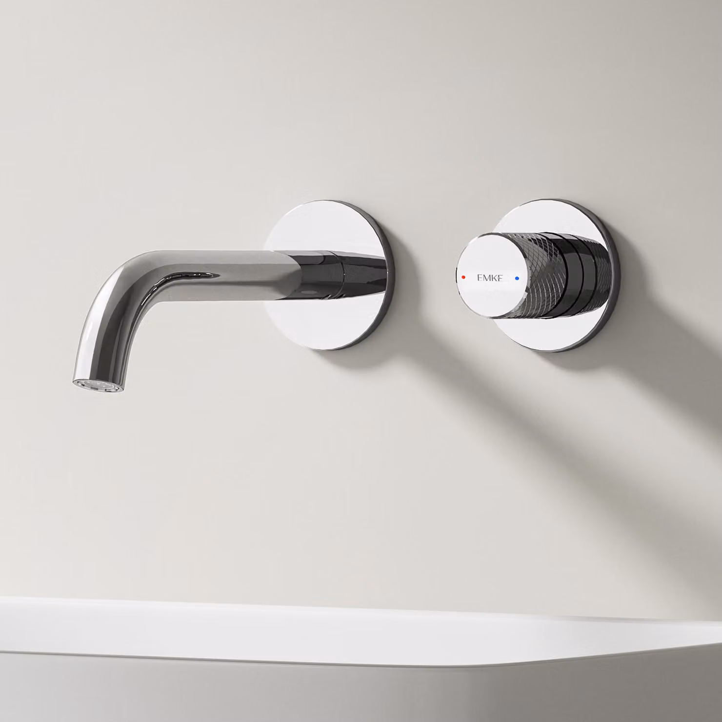 Miscelatore da parete a incasso, rotazione a 360°, miscelatore da bagno a 2 fori in ottone, montaggio a parete per lavabo, dimensioni 288 x 210 x 70 mm, finitura cromata