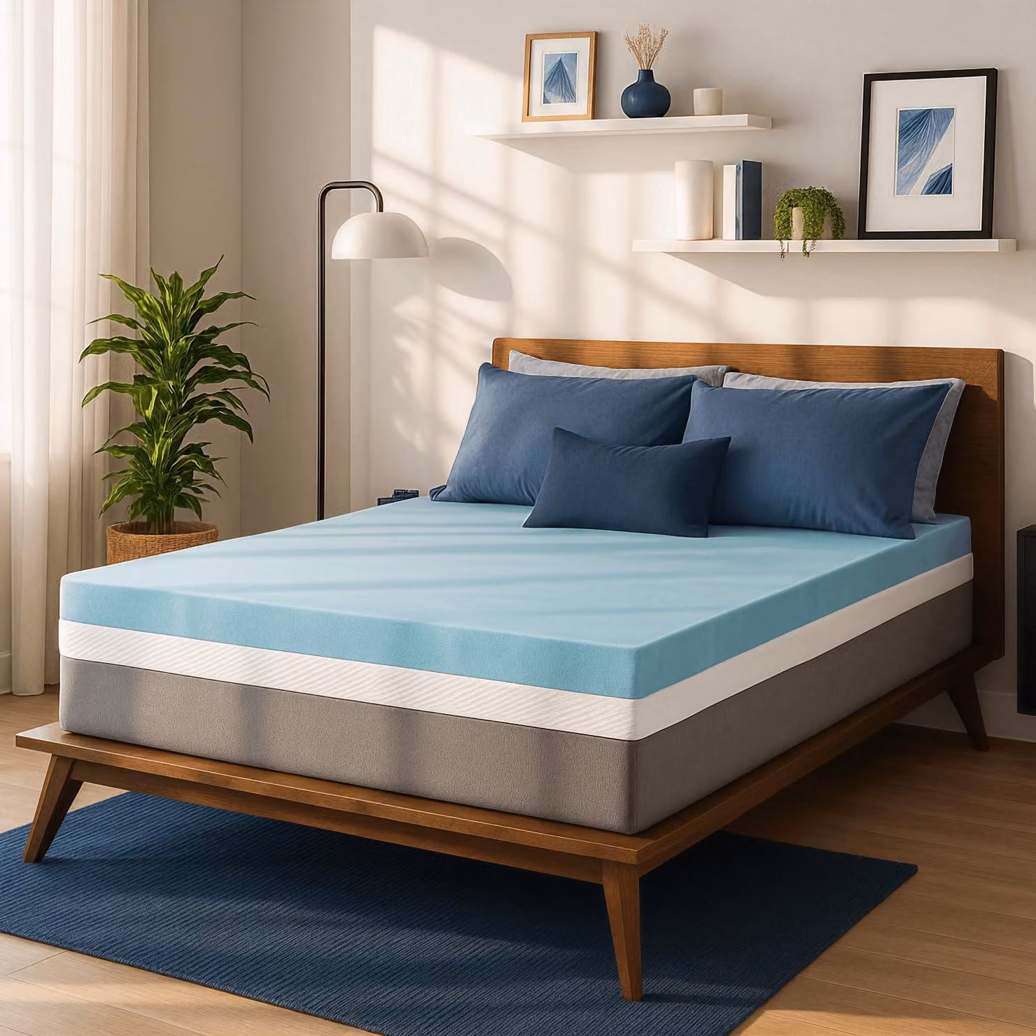 Protezione per materasso in memory foam, 5,1 cm, per letti singoli