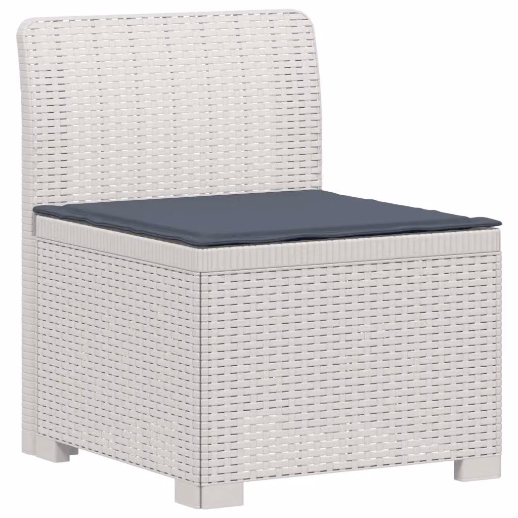 Divano da giardino a 1 posto moderno in rattan con cuscino bianco e grigio per esterno e balcone L: 70 cm, P: 62 cm, H: 55 cm – 2