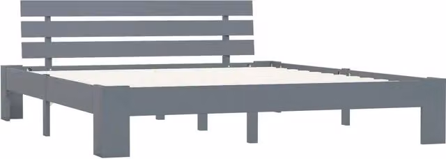 Letto matrimoniale moderno in legno massello di pino grigio L/P: 180 x 200 cm