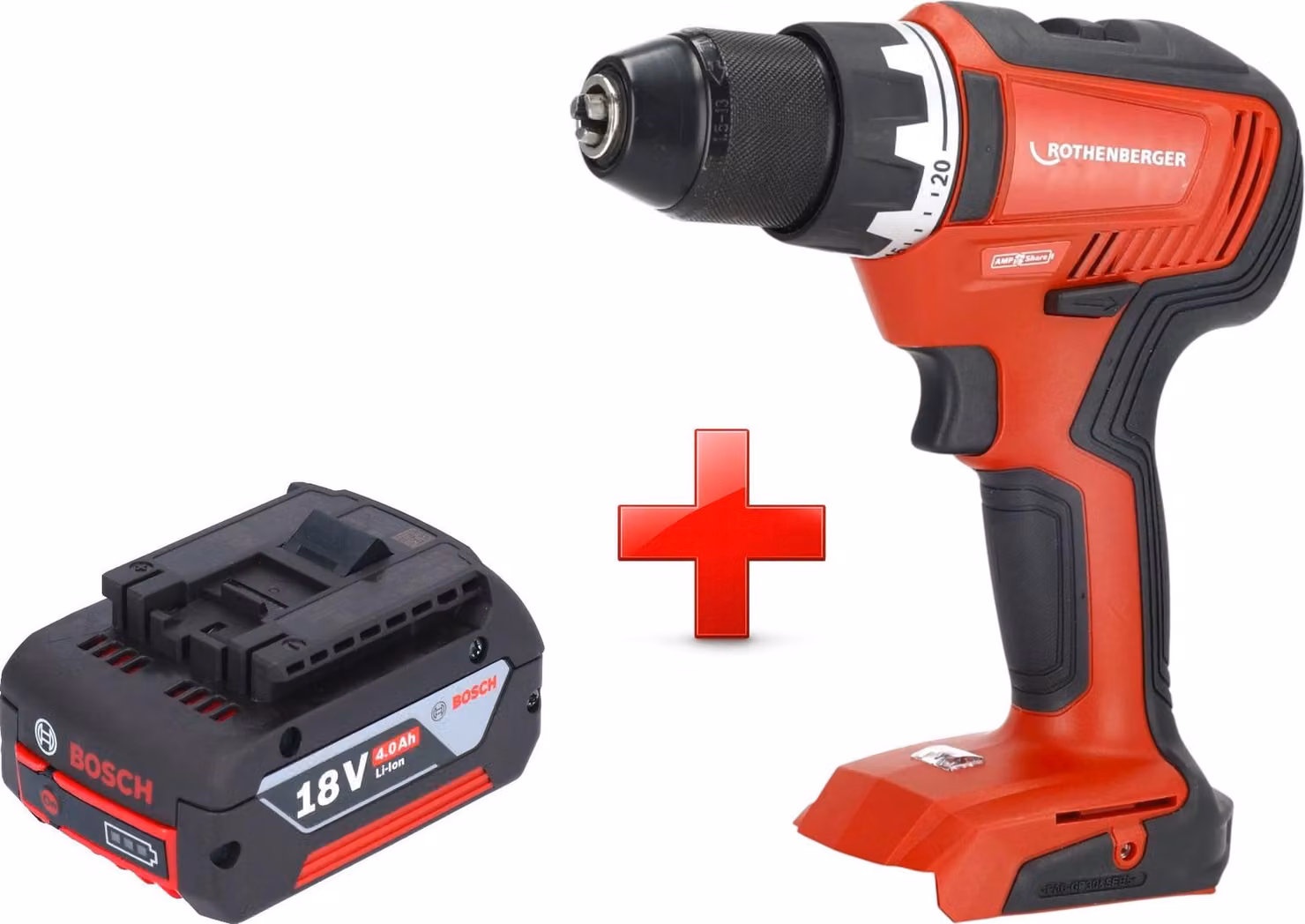 Avvitatore a batteria Rothenberger RO DD55 18 V 55 Nm Brushless AMPShare + 1x batteria 4,0 Ah - senza caricabatteria