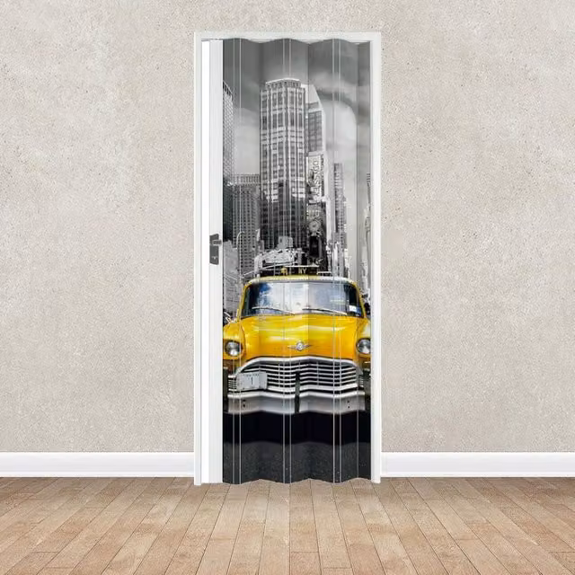 Porta a soffietto Digitale New York in PVC multicolore L: 89.5 cm, H: 214 cm