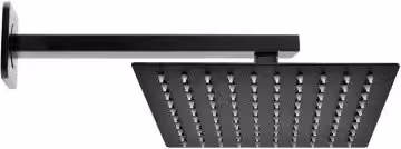 Kit doccia braccio 40 cm e soffione quadrato 40x40 cm nero opaco