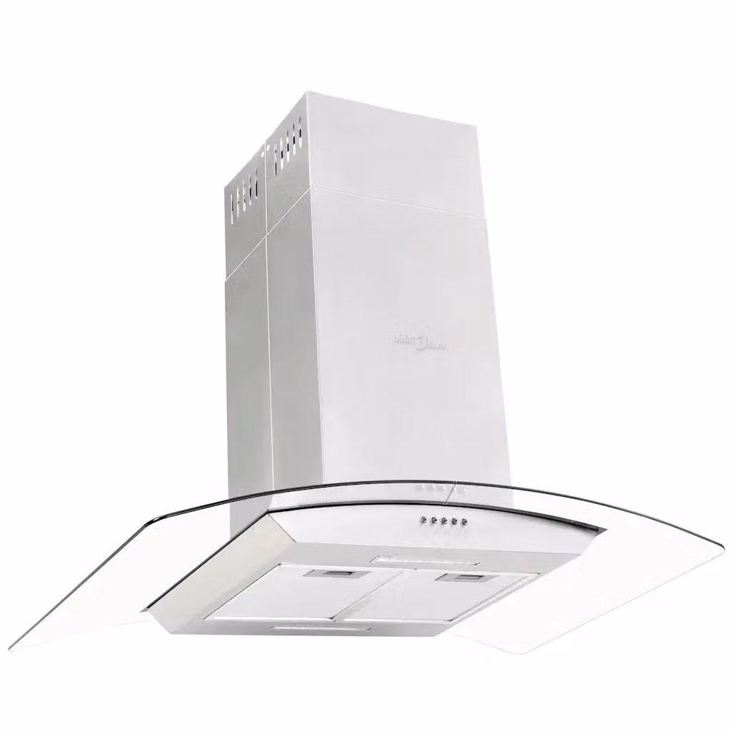 vidaXL Cappa a Isola da 90 cm in Acciaio Inossidabile Argento con LED e Aspirazione 756 m³/h – 2