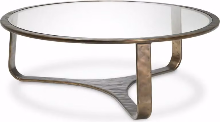 Casa Padrino tavolino in alluminio con piano in vetro bronzo Ø 102 cm - Mobili Soggiorno
