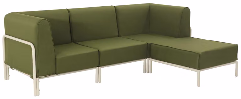Set modulare di mobili da giardino bassi 4 posti verde kaki - Oviala Patio