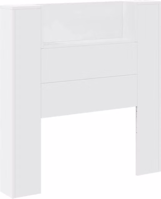 Testiera moderna Design In in legno multistrato bianco con illuminazione integrata e mensola, L 100 x P 16,5 x H 103,5 cm