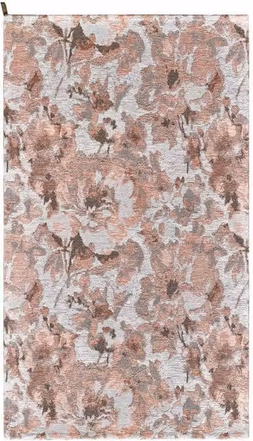Tappeto floreale moderno Dubai Velour by Suardi beige e rosa cipria in ciniglia lavabile e antiscivolo L: 200 cm, P: 280 cm