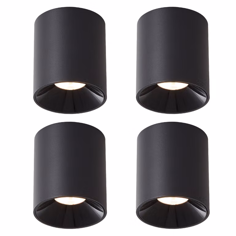 ZMH LED plafoniera 4ER plafoniera 7W spot a soffitto bianco caldo plafoniera nera plafoniera rotonda plafoniera piccola per cucina soggiorno sala da pranzo