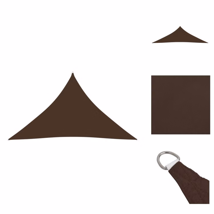 vidaXL Tenda da sole in tessuto Oxford triangolare 5x5x6 m Marrone - Ombrelloni e tende da sole
