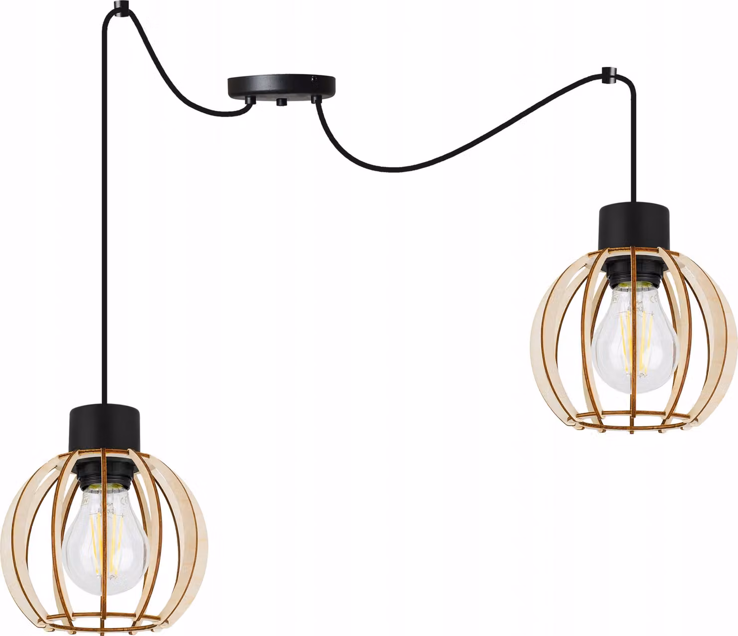 Moderna Lampada A Sospensione A Led In Legno