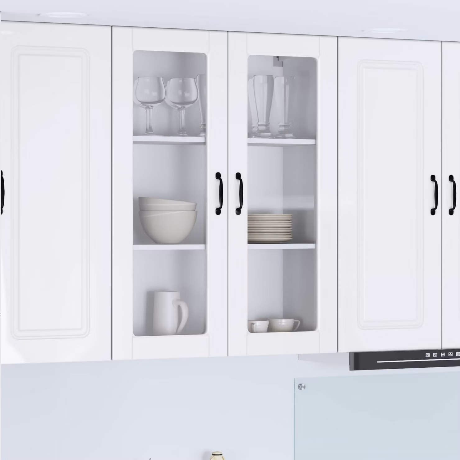 vidaXL Pensile da cucina Kalmar Bianco Lucido L: 80 cm, P: 31 cm, H: 100 cm