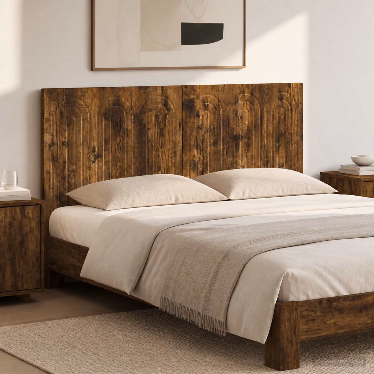 Testiera da muro vidaXL ALKMAAR in legno ingegnerizzato Rovere Fumo Marrone