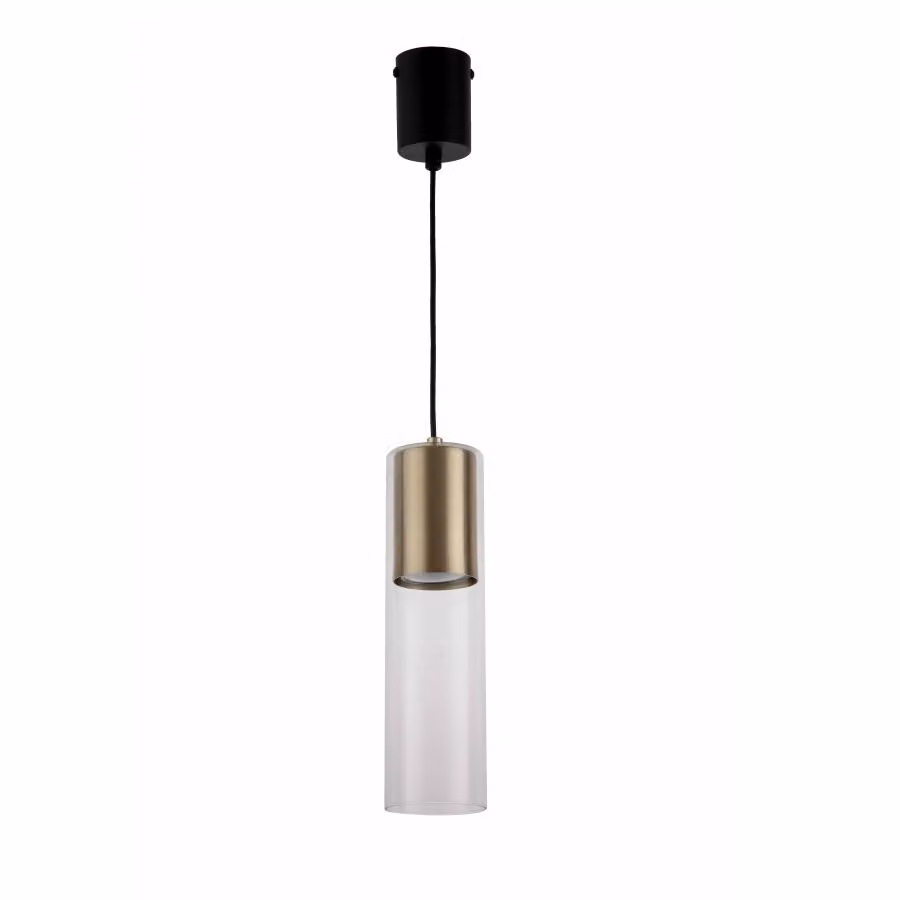 Lampada a sospensione Manacor oro-trasparente-nera 1xGU10x50W in vetro, dimensioni: 150x7x7 cm, IP20 Light Prestige
