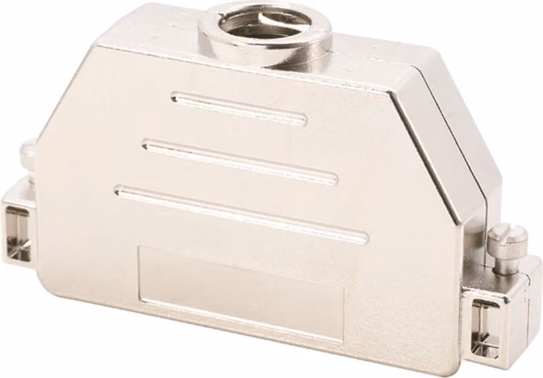 Custodia in plastica HARTING D-Sub, metallizzata, compatibile con connettore D-Sub a 37 pin, connettore diritto, range di serraggio da 3,5 mm a 11,0 mm