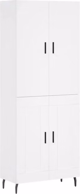 Credenza | Madia | Buffet da pranzo | Armadio da pranzo Bianca 69,5x34x180 cm in Legno Multistrato