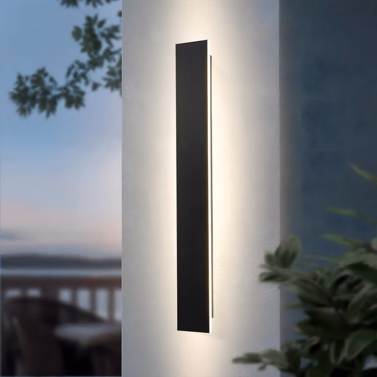 Lampada a LED da parete, 60 cm, 12W, grado di protezione IP65, temperatura di colore 4000K, colore nero, materiali: alluminio e acrilico