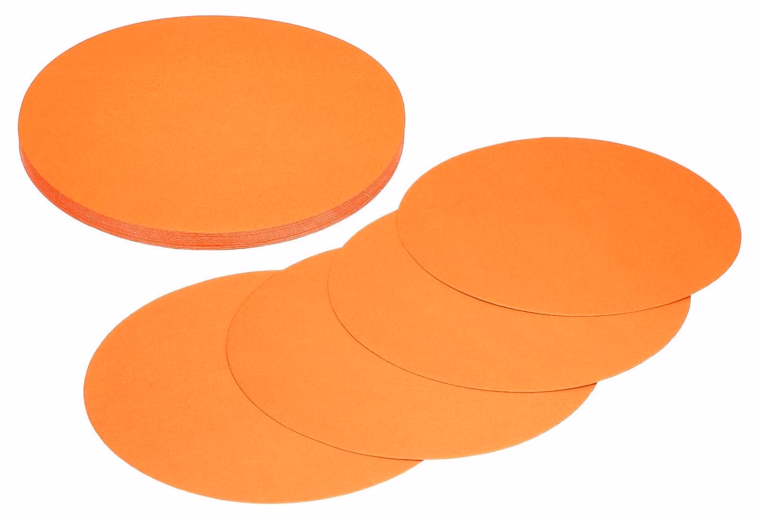 24 cerchi di cartoncino, diametro 15 cm, color arancione, grammatura 250 g/m², ideali per attività creative e decorazioni