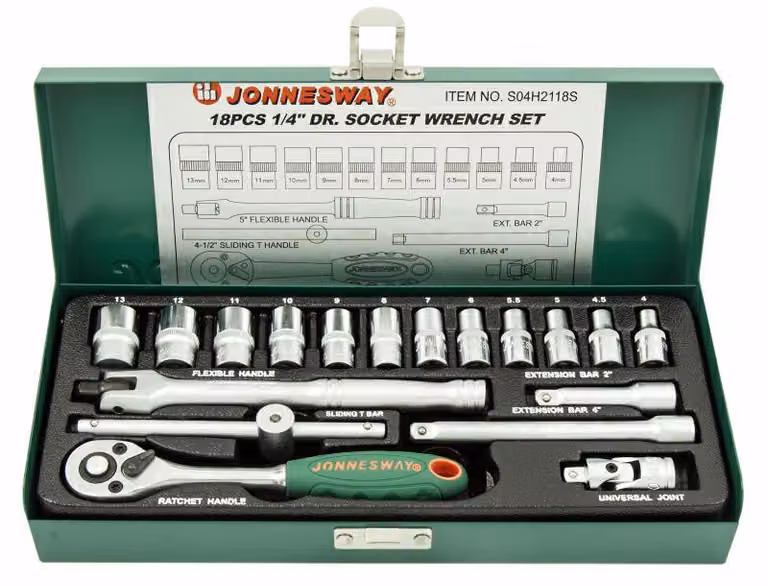 Set di chiavi Jonnesway 18El. (1/4")