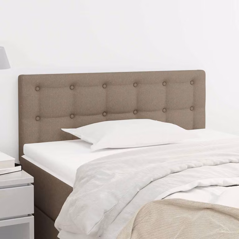 Testiera per letto vidaXL in tessuto beige e grigio, stile classico, L: 80 cm, P: 5 cm, H: 78-88 cm